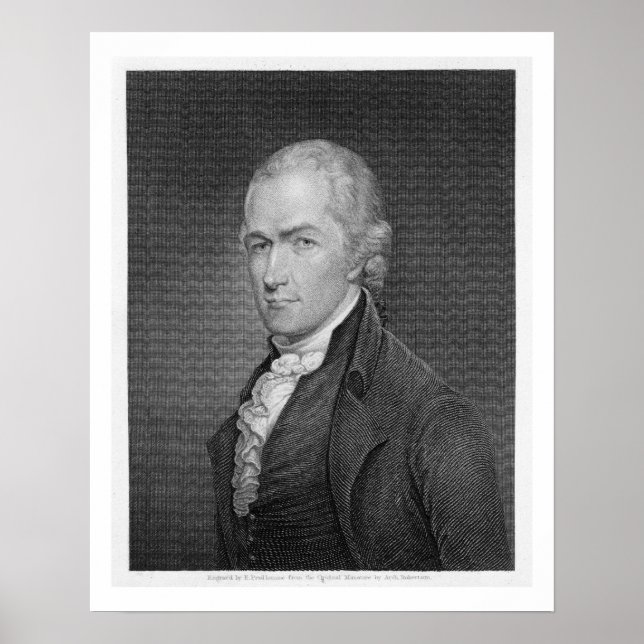 Póster Alexander Hamilton (1757-1804) grabado por John Fr (Frente)