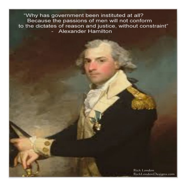 Póster Alexander Hamilton y cartel de la cita "Por qué el (Anverso)