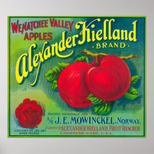 Póster Alexander Kielland Apple Label - Cashmere, WA