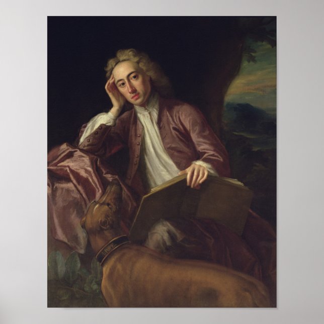 Póster Alexander Pope y su perro, Bonza, c.1718 (Frente)