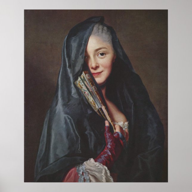 Póster Alexander Roslin - La dama con un ventilador (Frente)