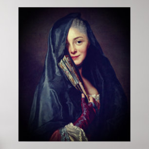 Póster Alexander Roslin - La dama con un ventilador