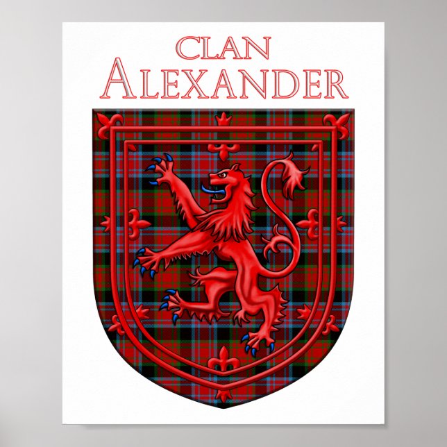 Póster Alexander Tartan Scottish Plaid Lion Rampant (Frente)