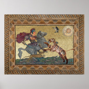 Póster Alexander the Great, Bucephalus and Peritas mosaic