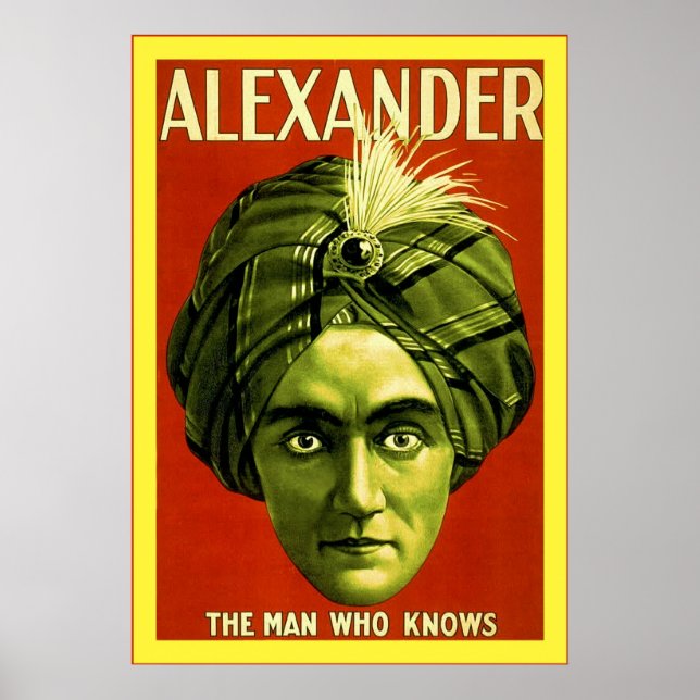 Póster Alexander ~ Vintage Magician Poster (Frente)