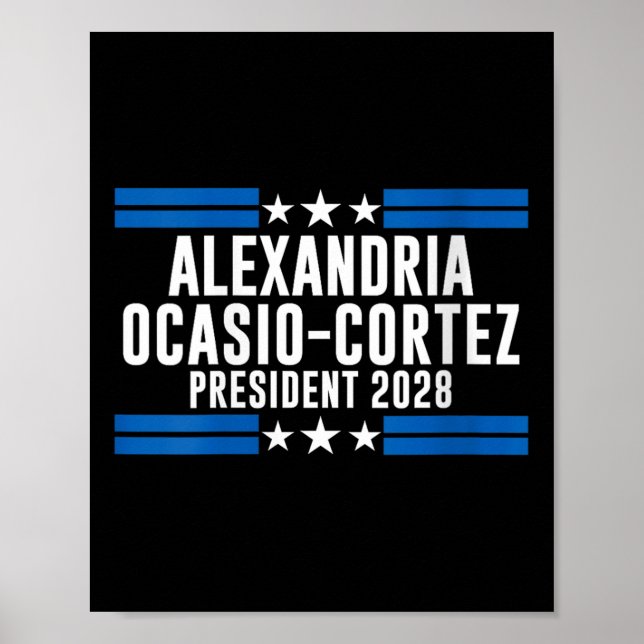 Póster Alexandria Ocasio Cortez Para Presidente 2028 (Frente)