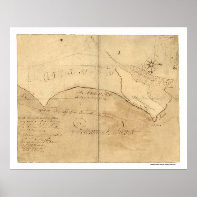 Póster Alexandria VA George Washington Map 1760 (Frente)