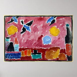 Póster Alexej von Jawlensky Vida fija con botella, pan
