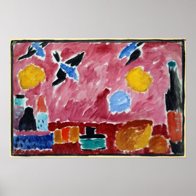 Póster Alexej von Jawlensky Vida fija con botella, pan (Frente)
