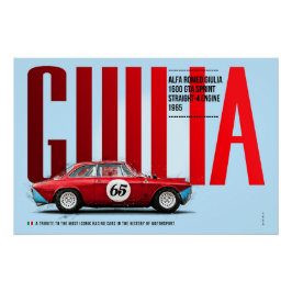 Póster Alfa Giulia 1600 Tribute