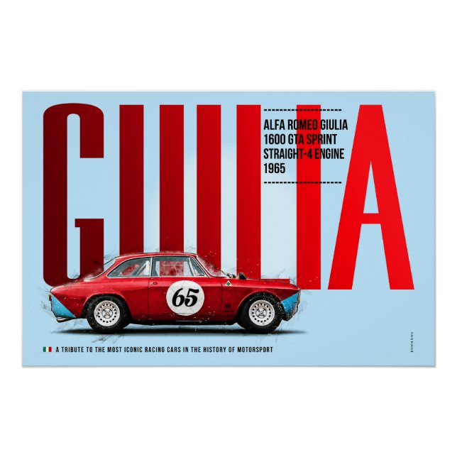 Póster Alfa Giulia 1600 Tribute (Anverso)