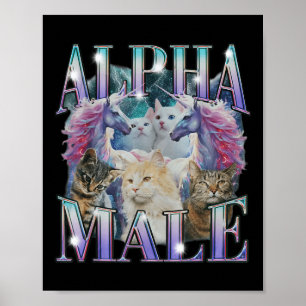 Póster Alfa macho unicornio Cat Ironage