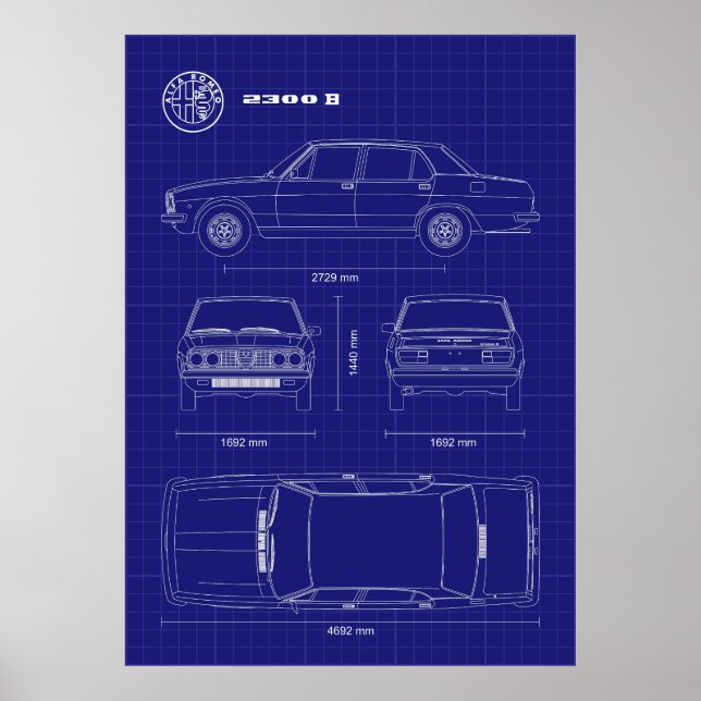 Póster Alfa Romeo 2300 (Frente)