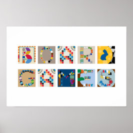 Póster alfabético de juegos de mesa "Juegos de mes