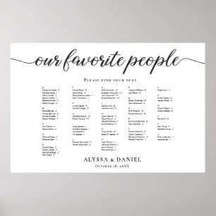 Póster Alfabético Nuestro Boda favorito de la gente
