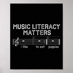 Póster Alfabetización musical Me Gusta Comer Cachorros