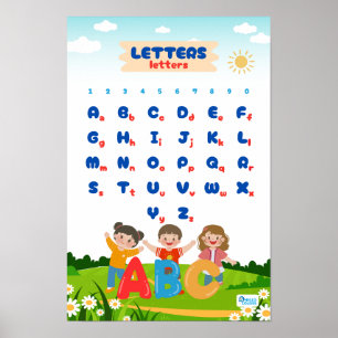 Póster Alfabetización y números educativos