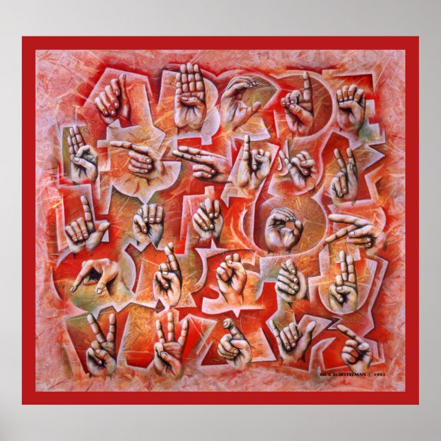 Póster Alfabeto 2 del lenguaje del Rótulo (Frente)