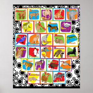 Póster Alfabeto animal
