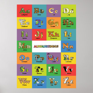 Póster Alfabeto animal - alfabetos
