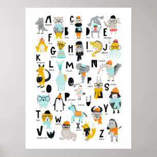Póster Alfabeto animal   Algunos Tienen Gorras