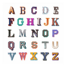 Alfabeto atrevido vintage a-z