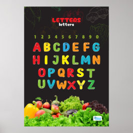 Póster Alfabeto con frutas y verduras