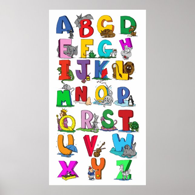 Póster alfabeto (de 14.95) gráfico de pared personalizado (Frente)