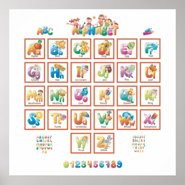 Póster Alfabeto de Cute (Frente)