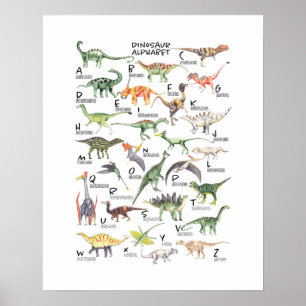Póster Alfabeto de dinosaurios