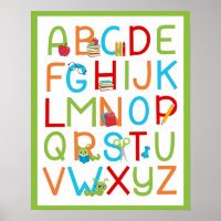 Alfabeto de gusano de libro escolar de la A a la Z
