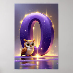 Póster Alfabeto de Halloween para niños ABC Letra O