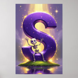 Póster Alfabeto de Halloween para niños ABC Letra S