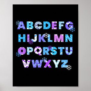 Póster Alfabeto de invierno Abcs maestro de jardín de inf