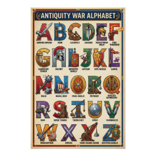 Póster Alfabeto de la Guerra Romana A-Z