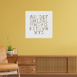 Póster Alfabeto de mariposa para Nursera de la Naturaleza