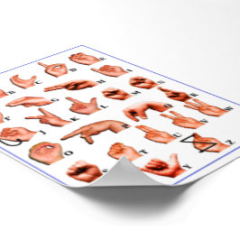 Póster Alfabeto del idioma Rótulo americano, Poster sordo