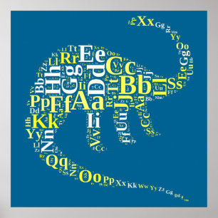 Póster Alfabeto dino