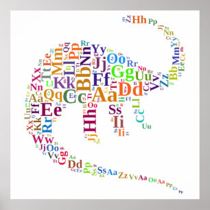 Póster Alfabeto dino