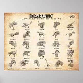 Póster Alfabeto dinosaurio