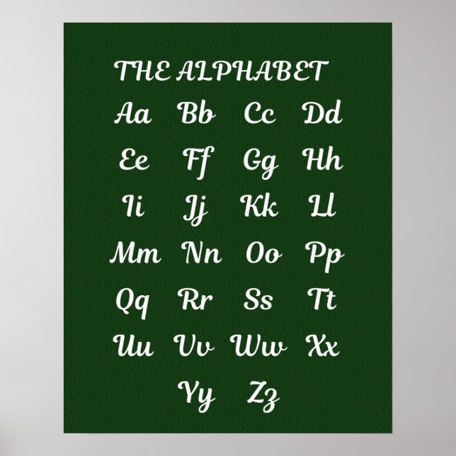 Póster Alfabeto educativo, poster de letras (Frente)
