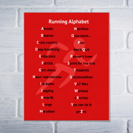 Póster Alfabeto en ejecución rojo inspirador