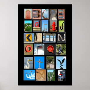 Póster Alfabeto escrito con letras de imagen