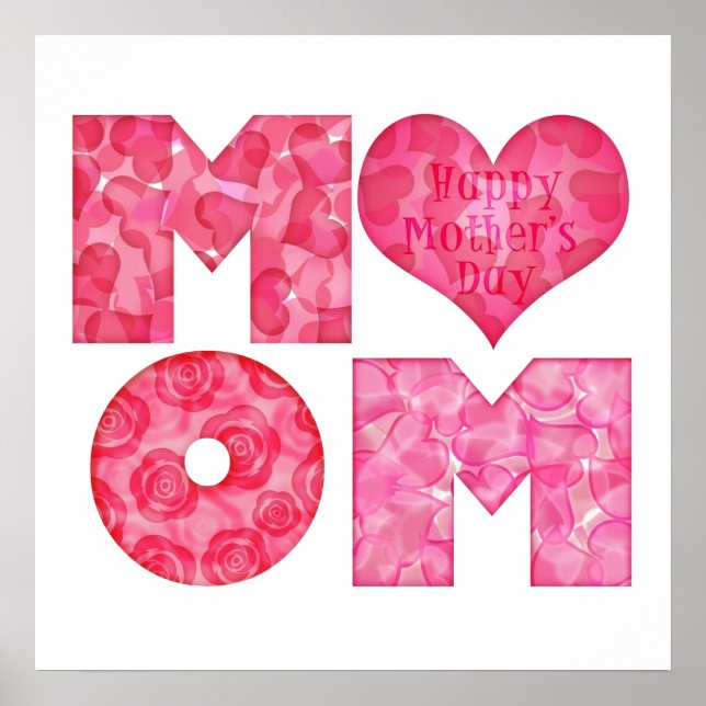 Póster Alfabeto feliz Día de la Madre (Frente)