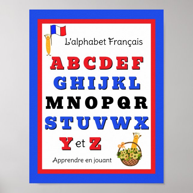 Póster Alfabeto Francés Niños  (Frente)