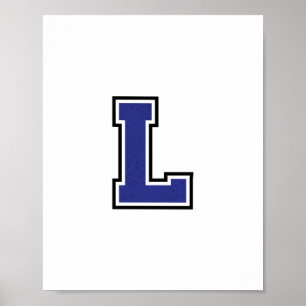 Póster Alfabeto L en color azul
