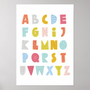 Póster Alfabeto quirky colorido