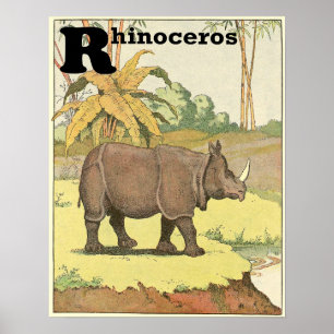 Póster Alfabeto Rhinoceros Storybook