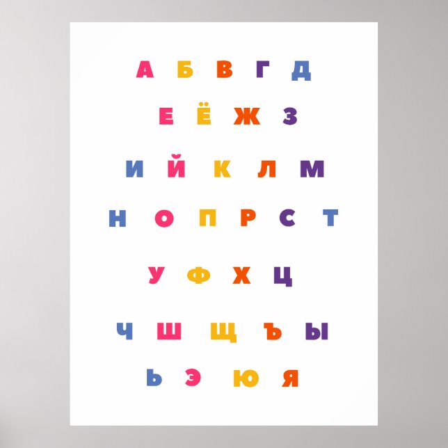 Póster Alfabeto ruso (Frente)