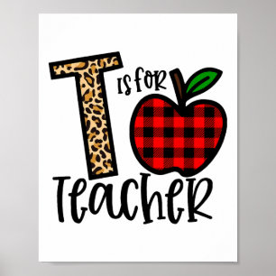 Póster Alfabeto T Es Para Amor De Maestro Manzana